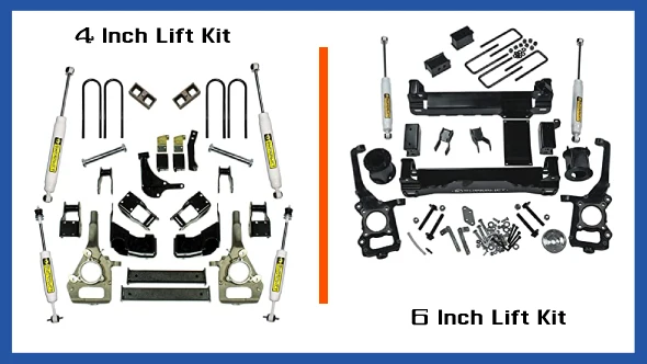 Know the Differences Between 4 Inch Lift Kit and 6 Inch Lift Kit For Vehicle Elevation